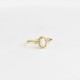 Glorria 14k Solid Gold White Opal Stone Retro Ring