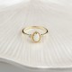 Glorria 14k Solid Gold White Opal Stone Retro Ring