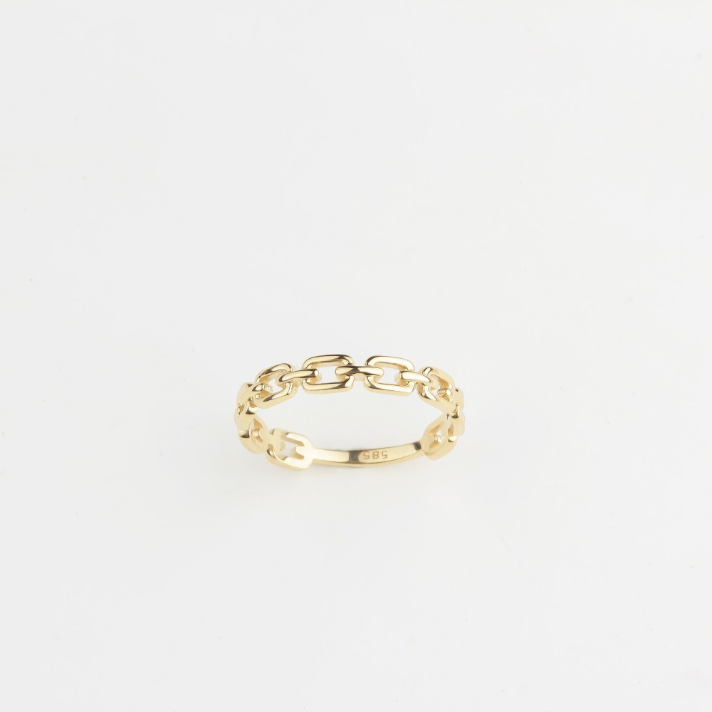 Glorria 14k Solid Gold Chain Ring