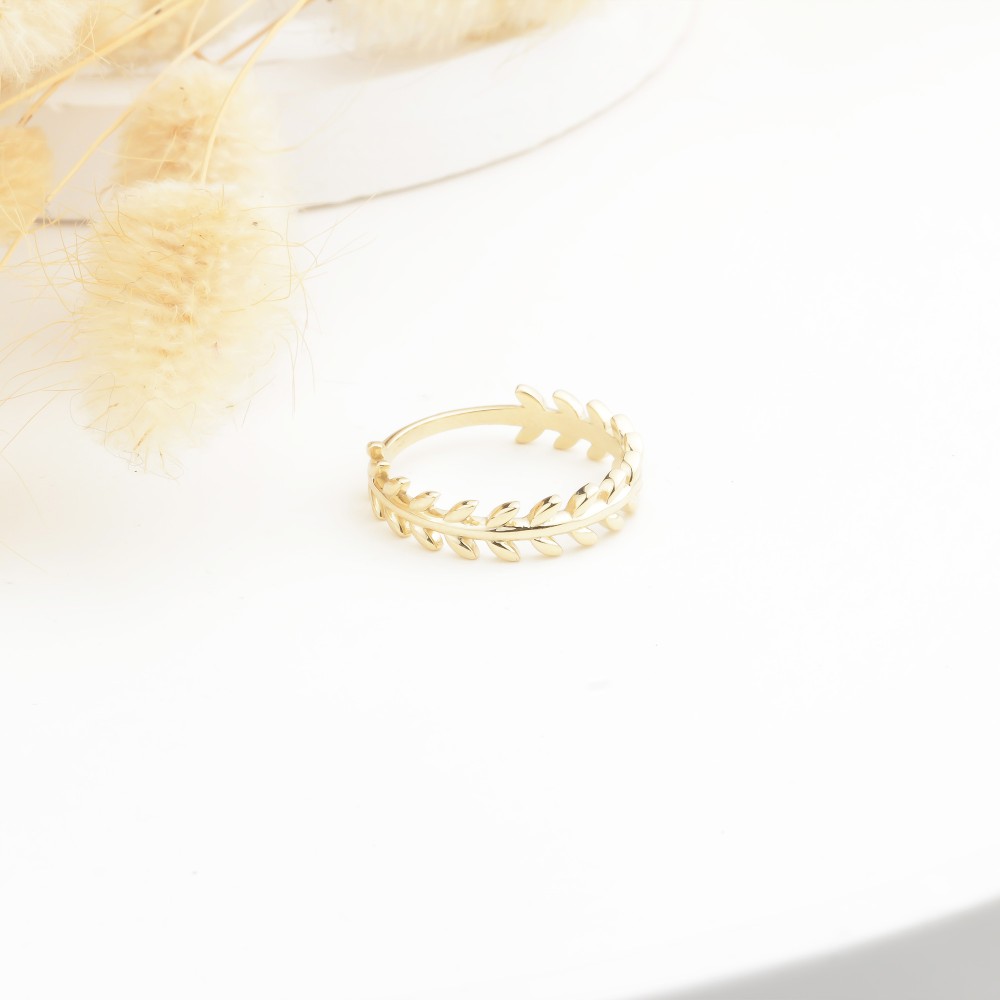 Glorria 14k Solid Gold Leaf Ring Glorria 14k Solid Gold Leaf Ring
