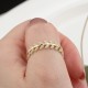 Glorria 14k Solid Gold Stone-Set Leaf Ring