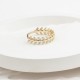 Glorria 14k Solid Gold Stone-Set Leaf Ring