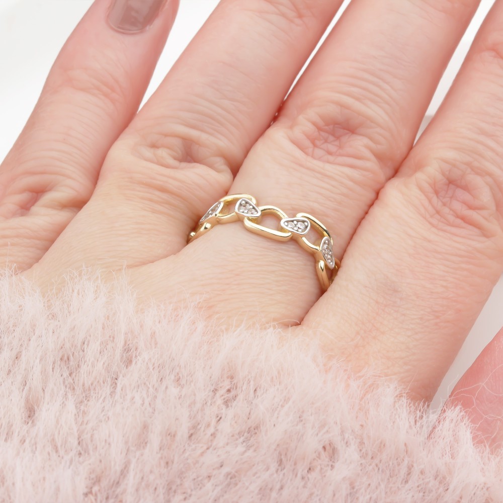 Glorria 14k Solid Gold Stone-Set Asymmetrical Ring Glorria 14k Solid Gold Stone-Set Asymmetrical Ring