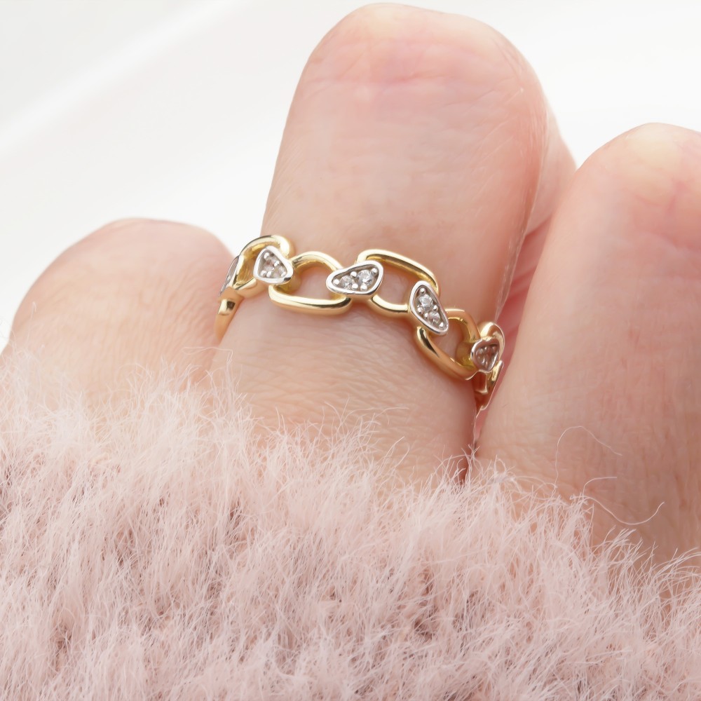 Glorria 14k Solid Gold Stone-Set Asymmetrical Ring Glorria 14k Solid Gold Stone-Set Asymmetrical Ring