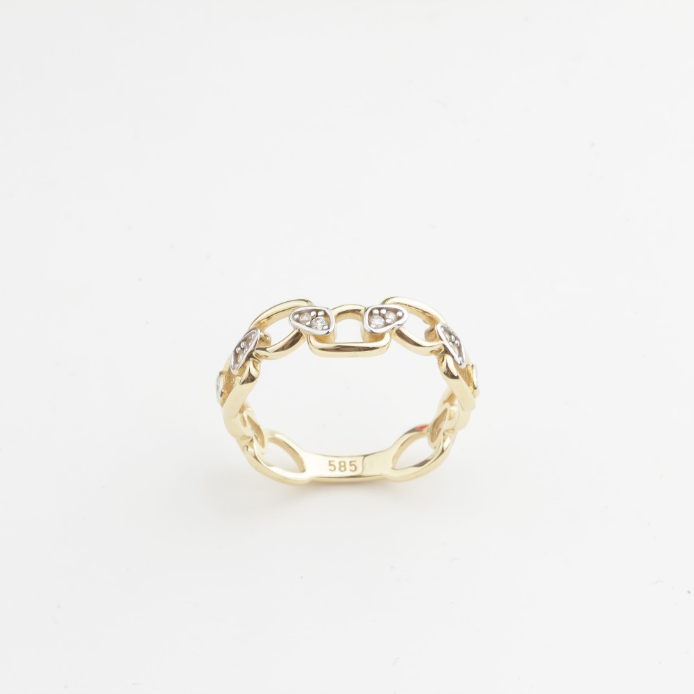 Glorria 14k Solid Gold Stone-Set Asymmetrical Ring Glorria 14k Solid Gold Stone-Set Asymmetrical Ring