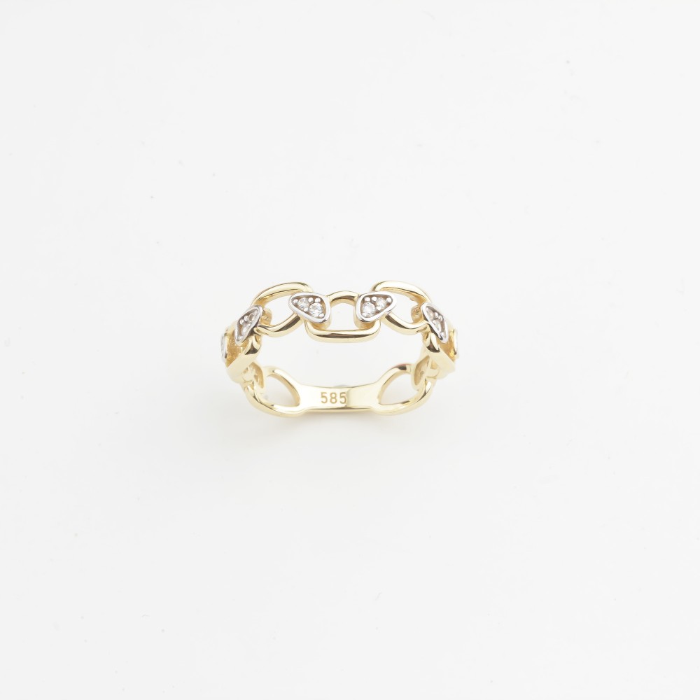 Glorria 14k Solid Gold Stone-Set Asymmetrical Ring Glorria 14k Solid Gold Stone-Set Asymmetrical Ring
