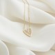 Glorria 14k Solid Gold Stone-Set Heart Necklace
