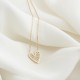 Glorria 14k Solid Gold Stone-Set Heart Necklace