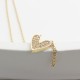 Glorria 14k Solid Gold Stone-Set Heart Necklace