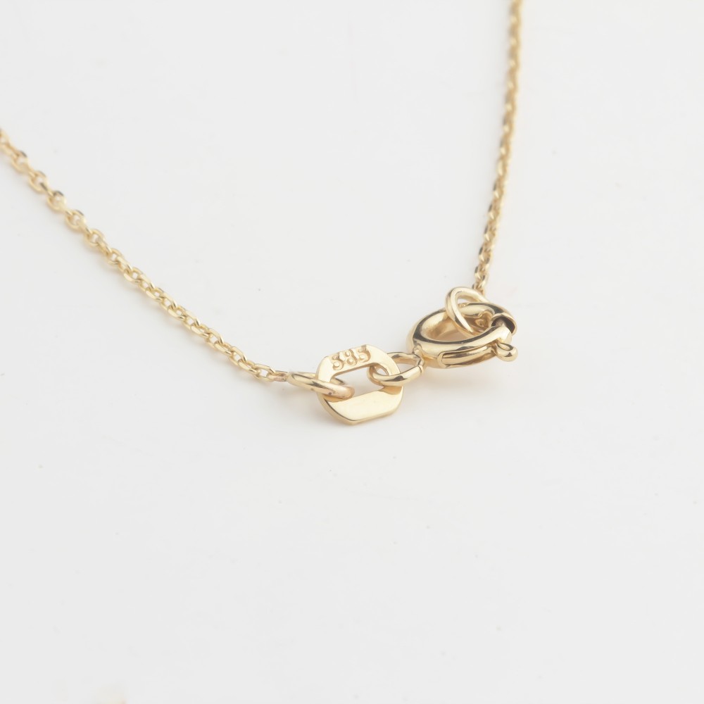 Glorria 14k Solid Gold Stone-Set Heart Necklace