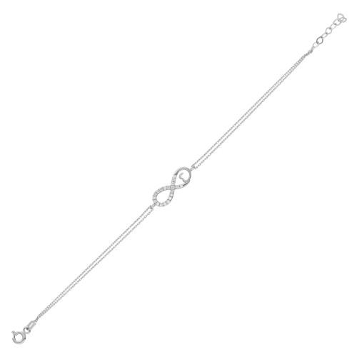 Glorria 14k Solid Gold White Infinity Bracelet Glorria 14k Solid Gold White Infinity Bracelet