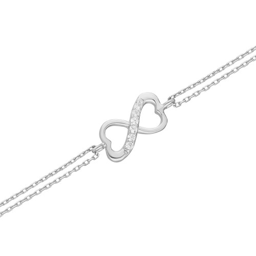 Glorria 14k Solid Gold White Infinity Bracelet Glorria 14k Solid Gold White Infinity Bracelet