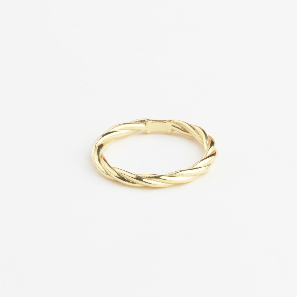 Glorria 14k Solid Gold Modern Twist Ring