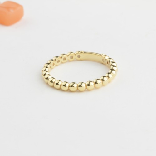 Glorria 14k Solid Gold Beaded Chain Ring Glorria 14k Solid Gold Beaded Chain Ring
