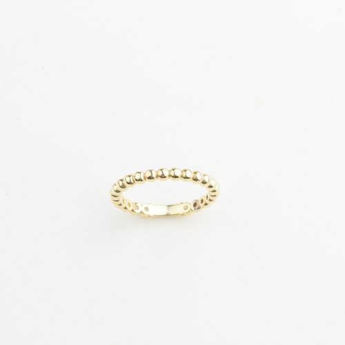 Glorria 14k Solid Gold Beaded Chain Ring