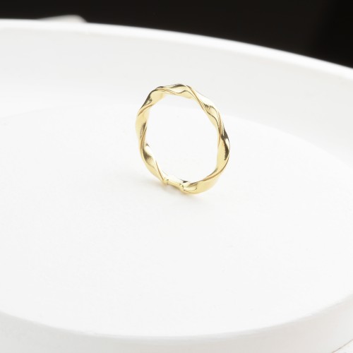 Glorria 14k Solid Gold Minimalist Wave Ring