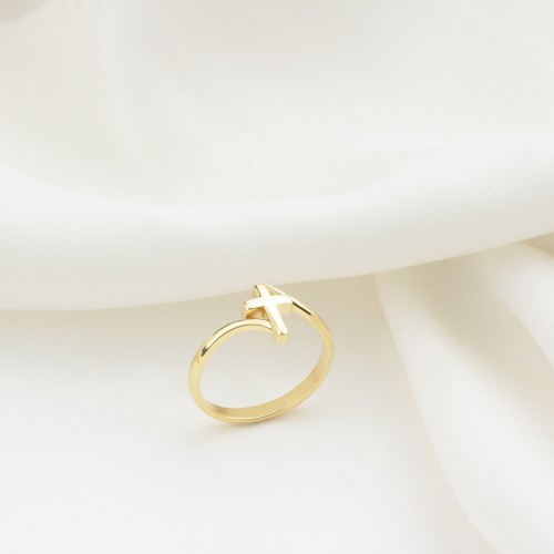 Glorria 14k Solid Gold Cross Ring Glorria 14k Solid Gold Cross Ring
