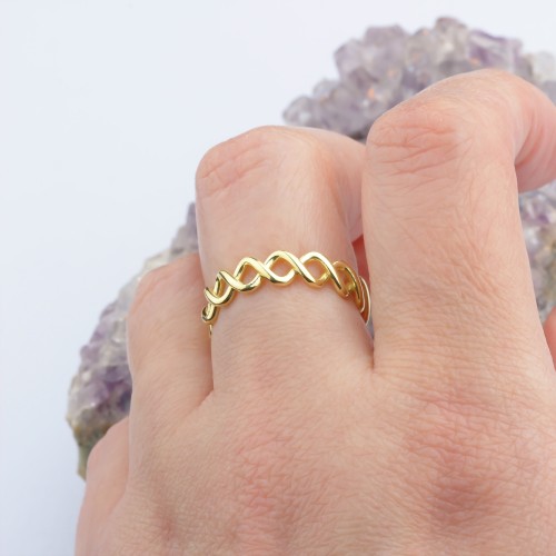 Glorria 14k Solid Gold Infinity Pattern Ring