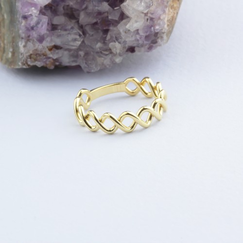 Glorria 14k Solid Gold Infinity Pattern Ring