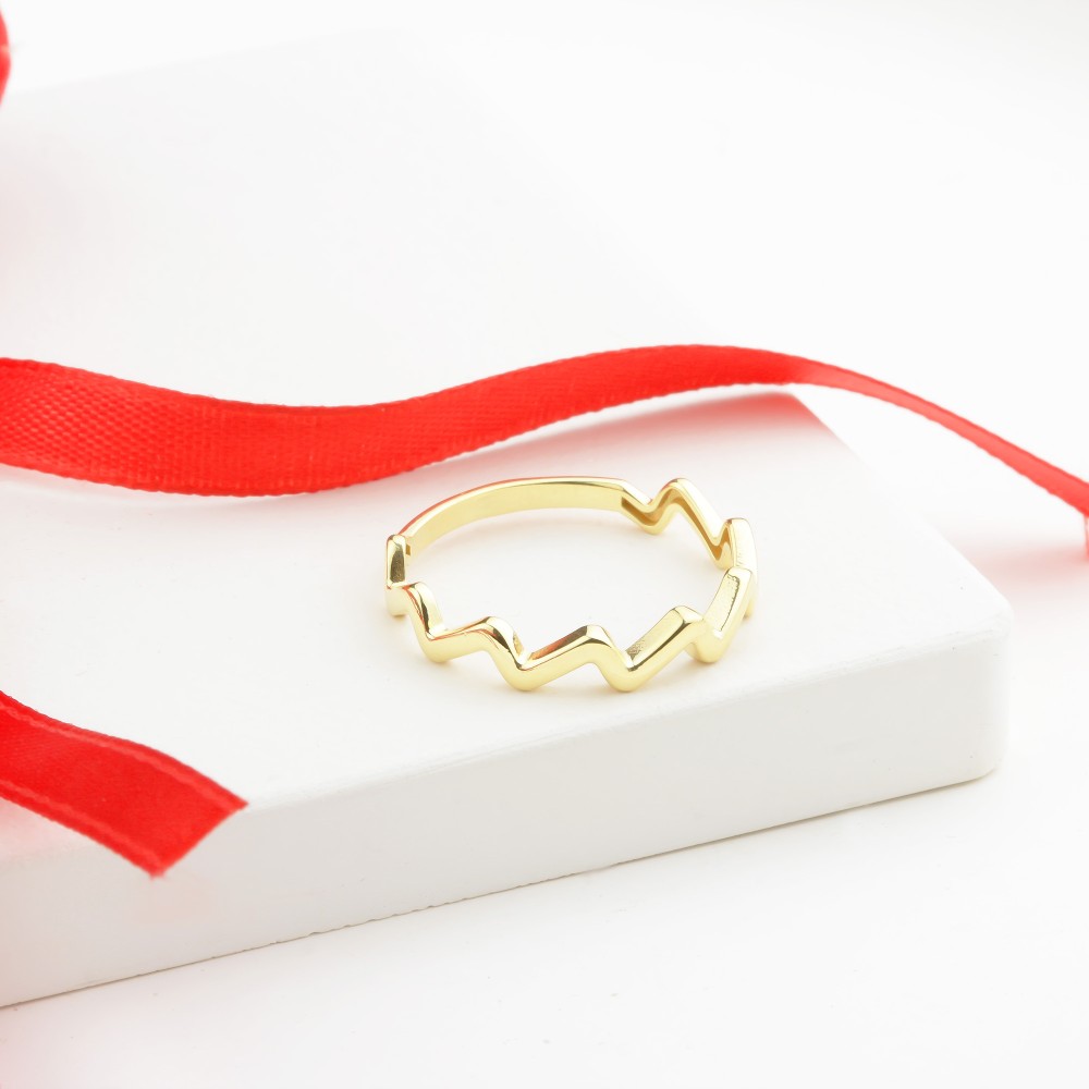 Glorria 14k Solid Gold Zigzag Pattern Ring Glorria 14k Solid Gold Zigzag Pattern Ring