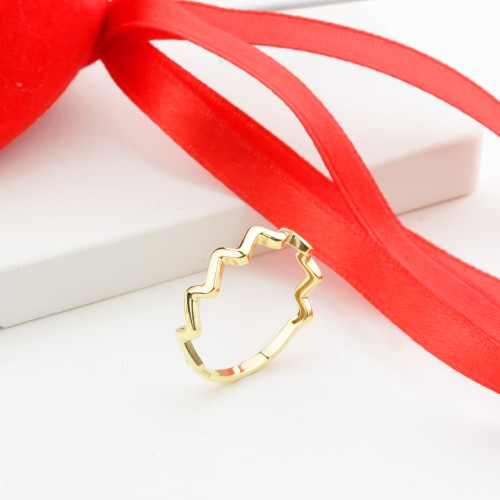 Glorria 14k Solid Gold Zigzag Pattern Ring