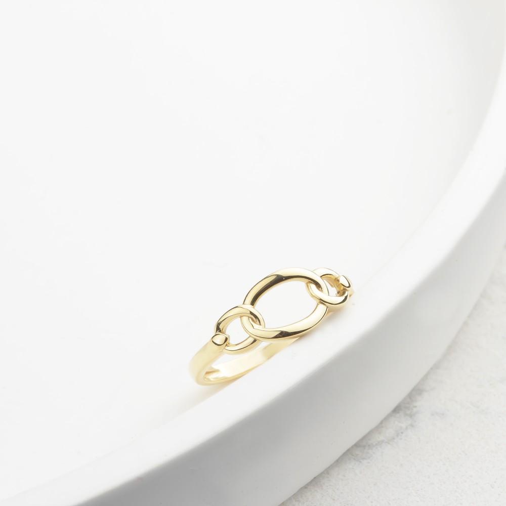 Glorria 14k Solid Gold Double Circle Pattern Ring Glorria 14k Solid Gold Double Circle Pattern Ring