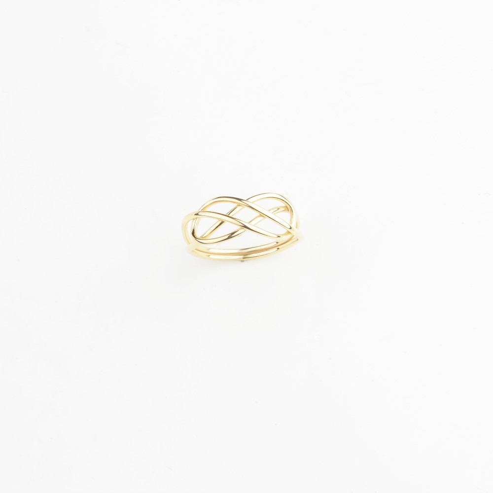 Glorria 14k Solid Gold Crisscross Line Ring Glorria 14k Solid Gold Crisscross Line Ring