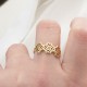 Glorria 14k Solid Gold Heart Motif Clover Ring Glorria 14k Solid Gold Heart Motif Clover Ring
