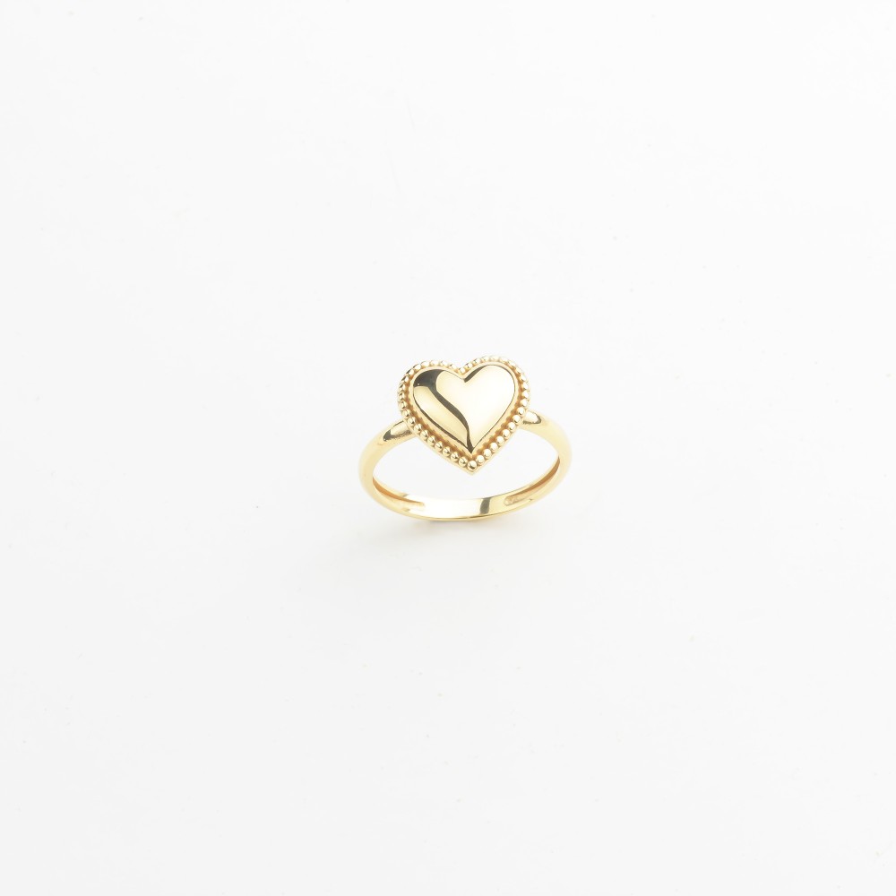 Glorria 14k Solid Gold Beaded Heart Ring Glorria 14k Solid Gold Beaded Heart Ring