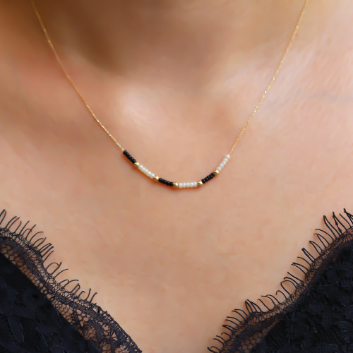 Glorria 14k Solid Gold Ball Bead Necklace