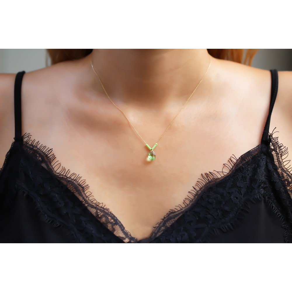 Glorria 14k Solid Gold Drop Necklace