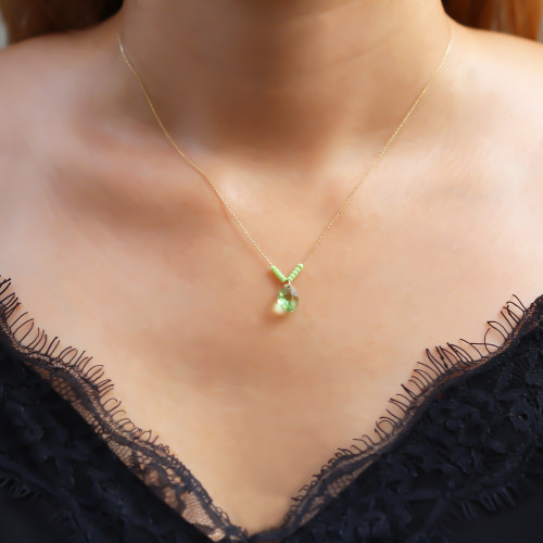 Glorria 14k Solid Gold Drop Necklace Glorria 14k Solid Gold Drop Necklace