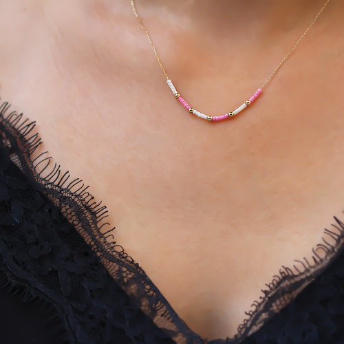 Glorria 14k Solid Gold Ball Bead Necklace Glorria 14k Solid Gold Ball Bead Necklace