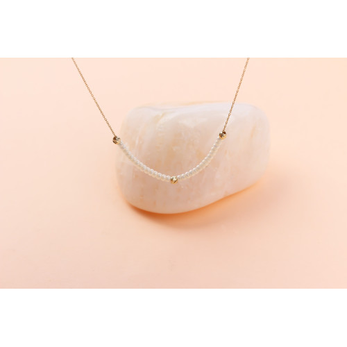 Glorria 14k Solid Gold Dorica Bead Necklace Glorria 14k Solid Gold Dorica Bead Necklace