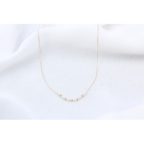 Glorria 14k Solid Gold Dorica Bead Necklace Glorria 14k Solid Gold Dorica Bead Necklace