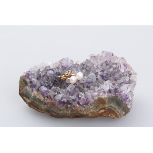 Glorria 14k Solid Gold Pearl Earrings Glorria 14k Solid Gold Pearl Earrings