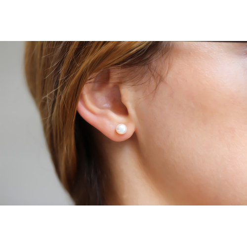 Glorria 14k Solid Gold Pearl Earrings Glorria 14k Solid Gold Pearl Earrings