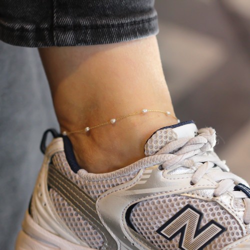 Glorria 14k Solid Gold Pearl Anklet Glorria 14k Solid Gold Pearl Anklet