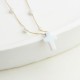 Glorria 14k Solid Gold Opal Cross Pearl Necklace