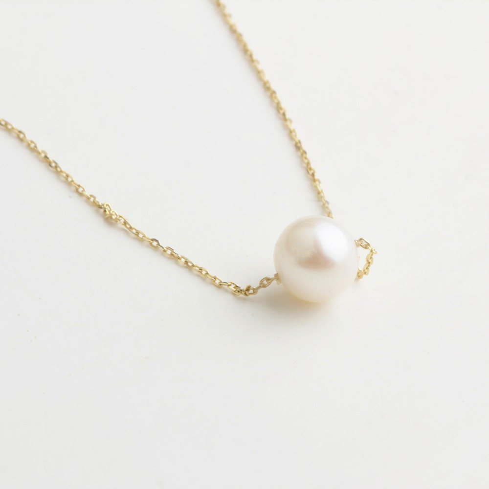 Glorria 14k Solid Gold Five Pearl Necklace Glorria 14k Solid Gold Five Pearl Necklace
