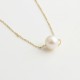 Glorria 14k Solid Gold Five Pearl Necklace Glorria 14k Solid Gold Five Pearl Necklace