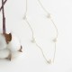 Glorria 14k Solid Gold Five Pearl Necklace Glorria 14k Solid Gold Five Pearl Necklace
