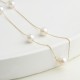 Glorria 14k Solid Gold Five Pearl Necklace Glorria 14k Solid Gold Five Pearl Necklace