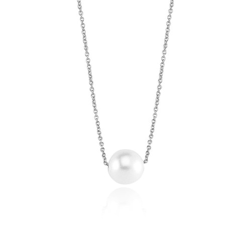 Glorria 14k Solid Gold White Single Pearl Necklace Glorria 14k Solid Gold White Single Pearl Necklace