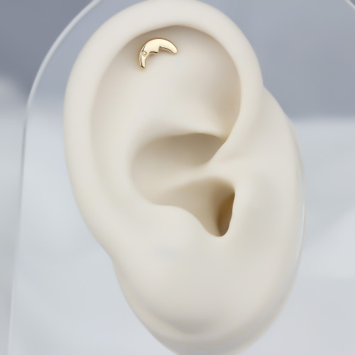 Glorria 14k Solid Gold Half Moon Helix Piercing Glorria 14k Solid Gold Half Moon Helix Piercing