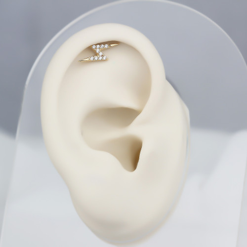 Glorria 14k Solid Gold Lightning Helix Piercing Glorria 14k Solid Gold Lightning Helix Piercing