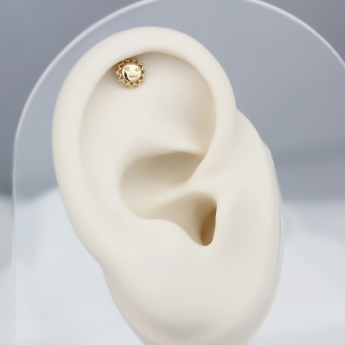 Glorria 14k Solid Gold Sun Helix Piercing