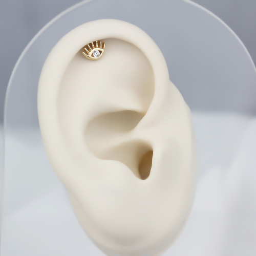 Glorria 14k Solid Gold Eye Helix Piercing Glorria 14k Solid Gold Eye Helix Piercing
