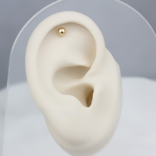 Glorria 14k Solid Gold Ball Helix Piercing Glorria 14k Solid Gold Ball Helix Piercing