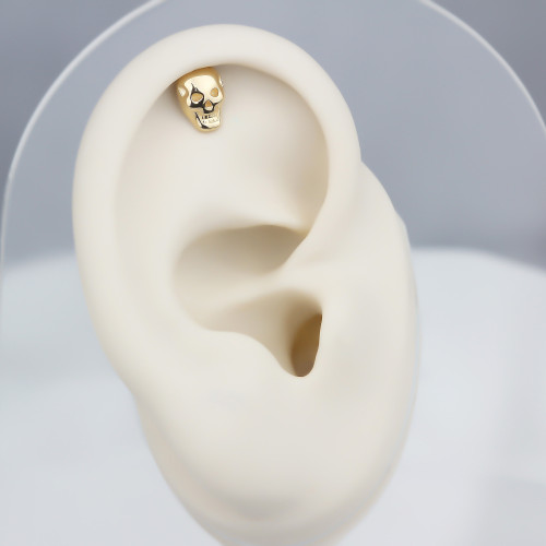 Glorria 14k Solid Gold Skull Helix Piercing Glorria 14k Solid Gold Skull Helix Piercing